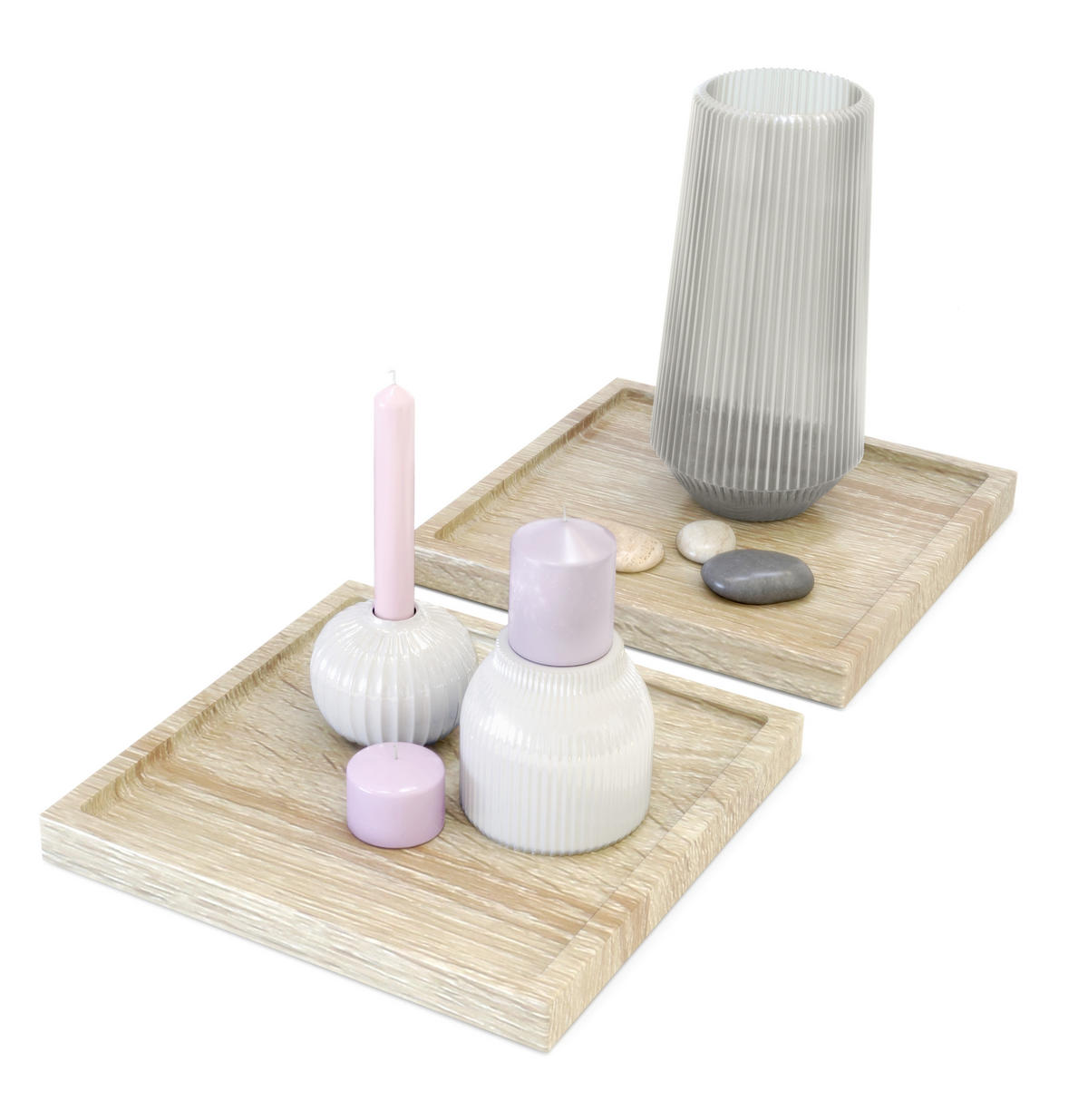 DEKOSCHALE Maya Eiche sägerau 2er Set - Eiche San Remo, Holzwerkstoff (1.8cm) - Vladon