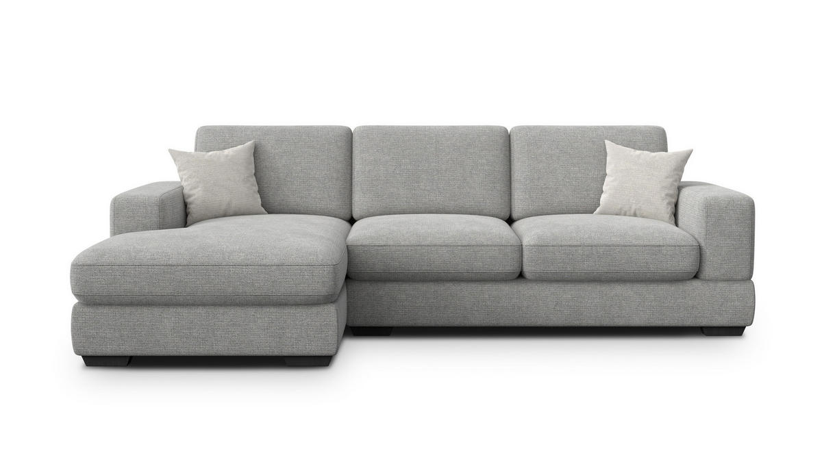 ECKSOFA OTTO 4-Sitzer, grau - Schwarz/Grau, Holz/Textil (279/159cm) - Courtois Laville