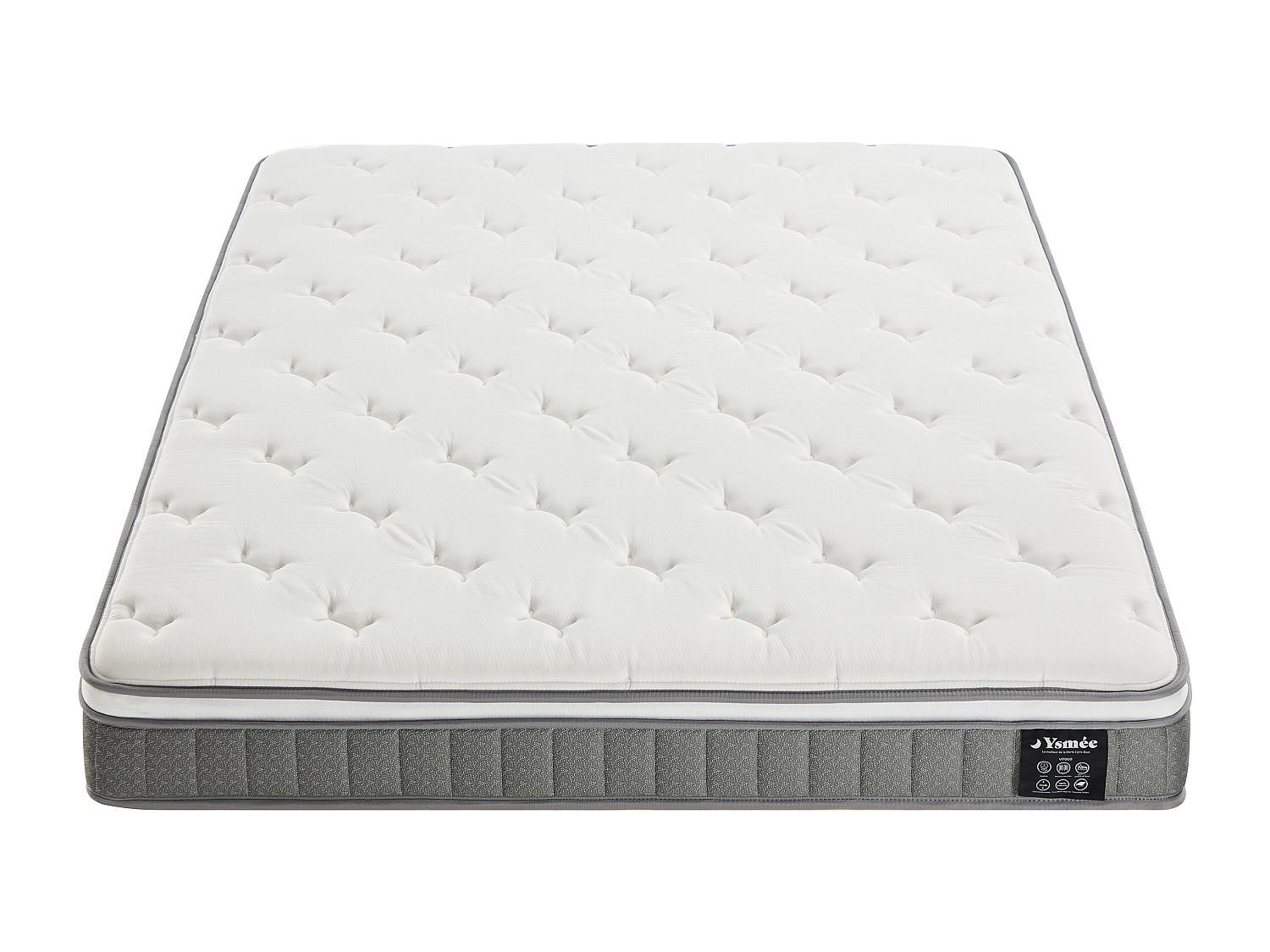 STANDARDMATRATZE - 2 Personen - stoff - weiß Vitogo - Weiß, Textil (180/200cm) - Vente-Unique