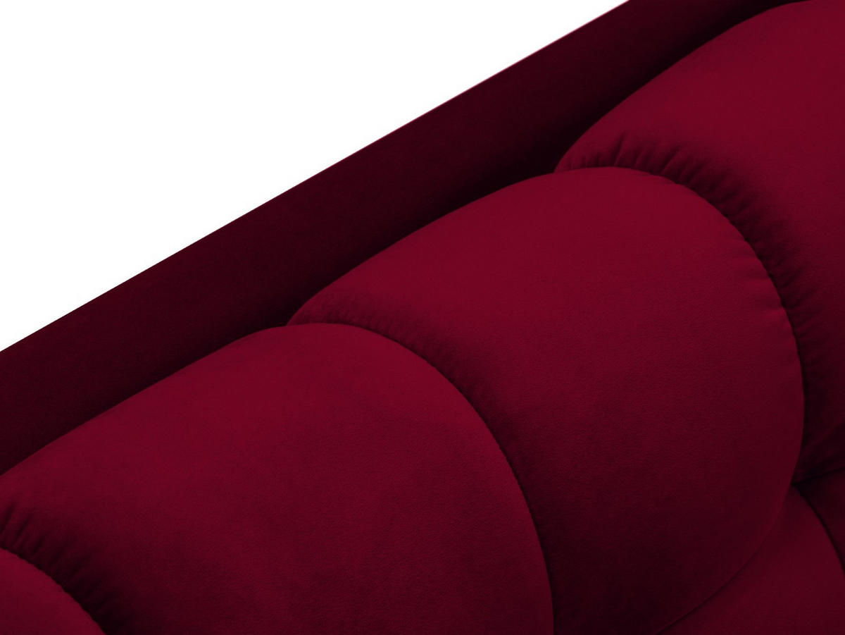CHAISELONGUE links Mamaia aus Samt rot - Rot, Textil (102/75/185cm) - Micadoni