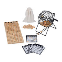 BINGO-SPIEL Set - Multicolor, Holz/Metall (23/30cm) - Relaxdays