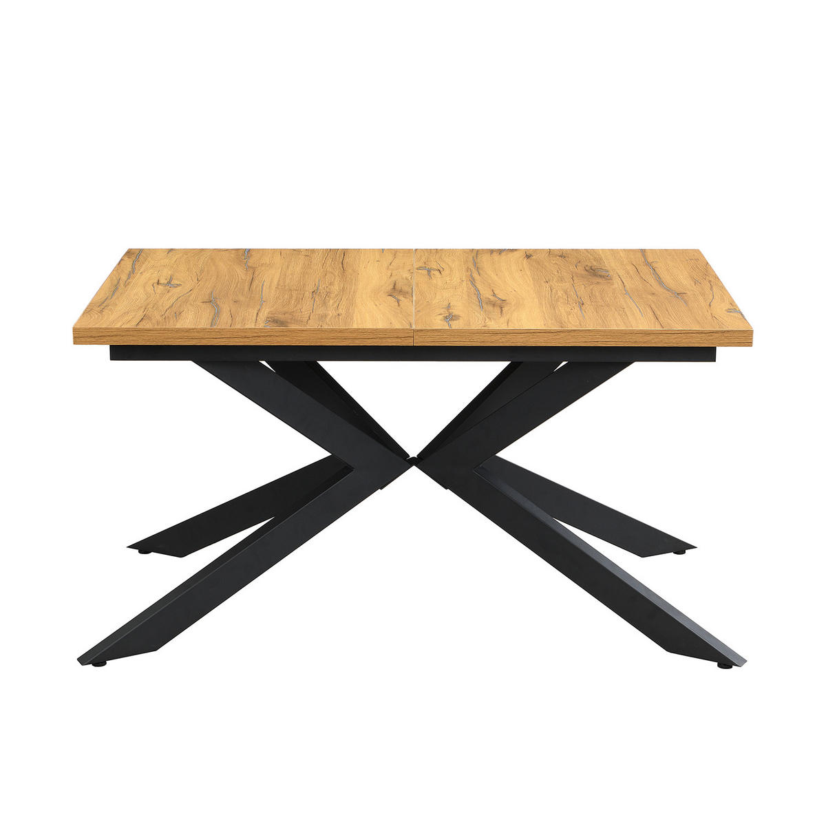 AUSZIEHTISCH MALTEK 140-220/90/76 cm - Schwarz/Braun, Metall (90/140/76cm) - DUBI Möbel