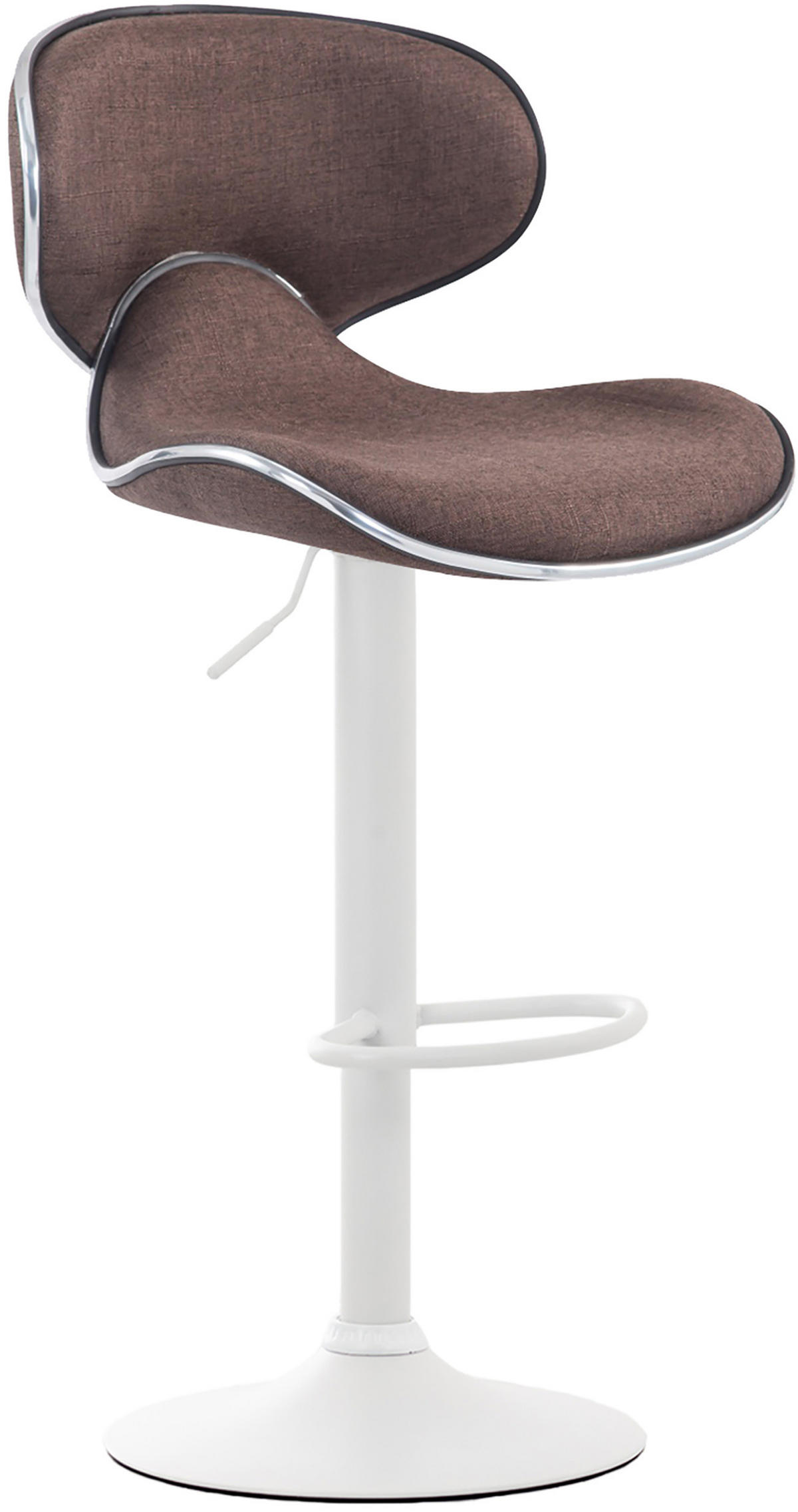 BARHOCKER 2er Set Stoff braun - Weiß/Braun, Textil/Metall (46/88/49cm) - CLP
