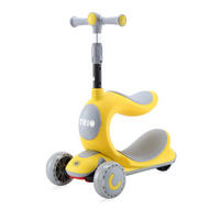 KINDERROLLER Trio 2 in 1 Laufrad leuchtende Räder verstellbar klappbar - Gelb, Kunststoff (58/30/83cm) - Lorelli