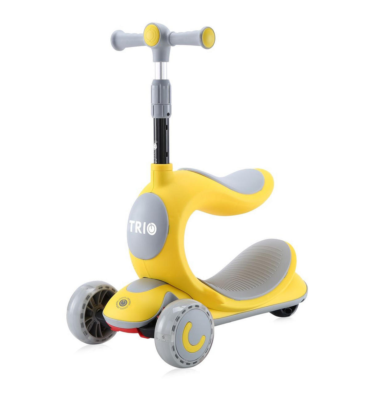 KINDERROLLER Trio 2 in 1 Laufrad leuchtende Räder verstellbar klappbar - Gelb, Kunststoff (58/30/83cm) - Lorelli