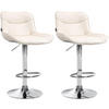 BARHOCKER 2er Set Lederlook creme - Chromfarben/Creme, Textil/Metall (49/85/51cm) - CLP
