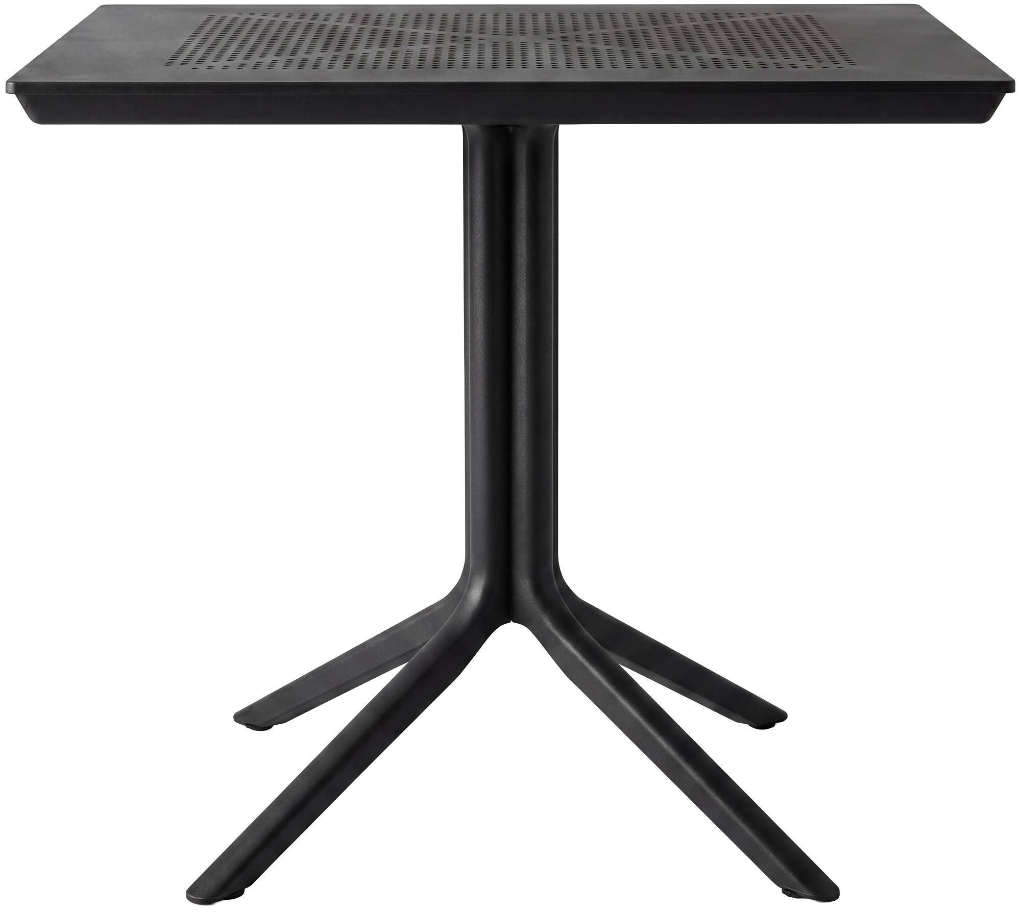 GARTENTISCH eckig 80/80/74 cm Kunststoff Schwarz - Schwarz, Kunststoff (80/80/74cm) - CLP
