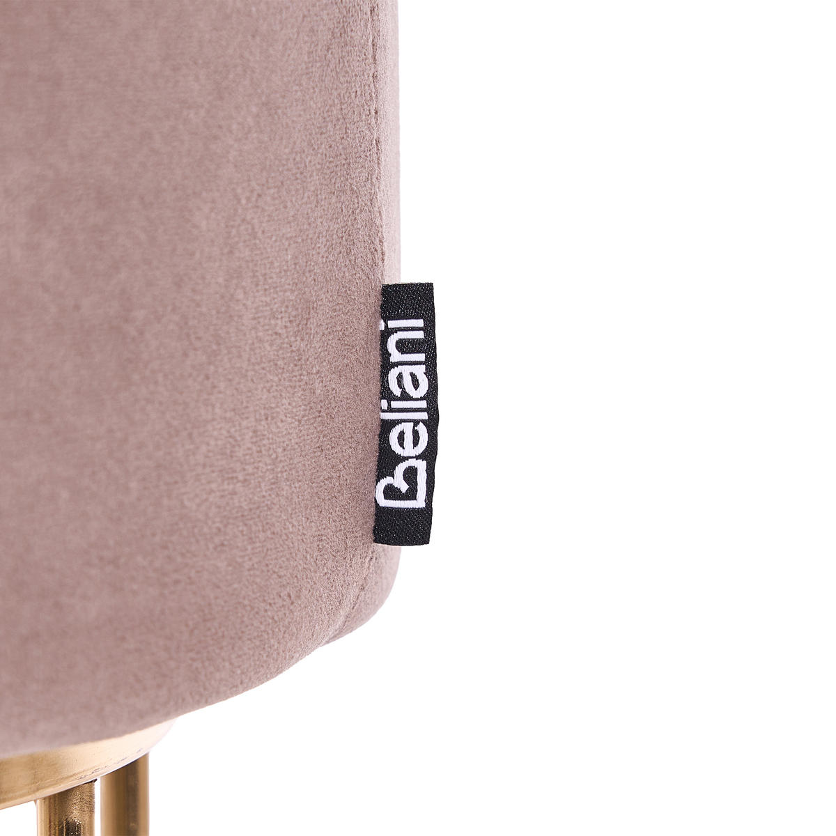 POUF Taupe Elgin - Taupe/Goldfarben, Textil (37/42/37cm) - Beliani