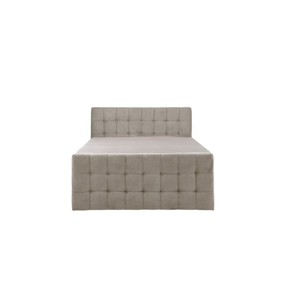 BOXBETT Royal mit Bonnelmatratze und Topper, 140x200, Beige - Beige, Holzwerkstoff/Kunststoff (140/200cm) - AN-Moebel 4u