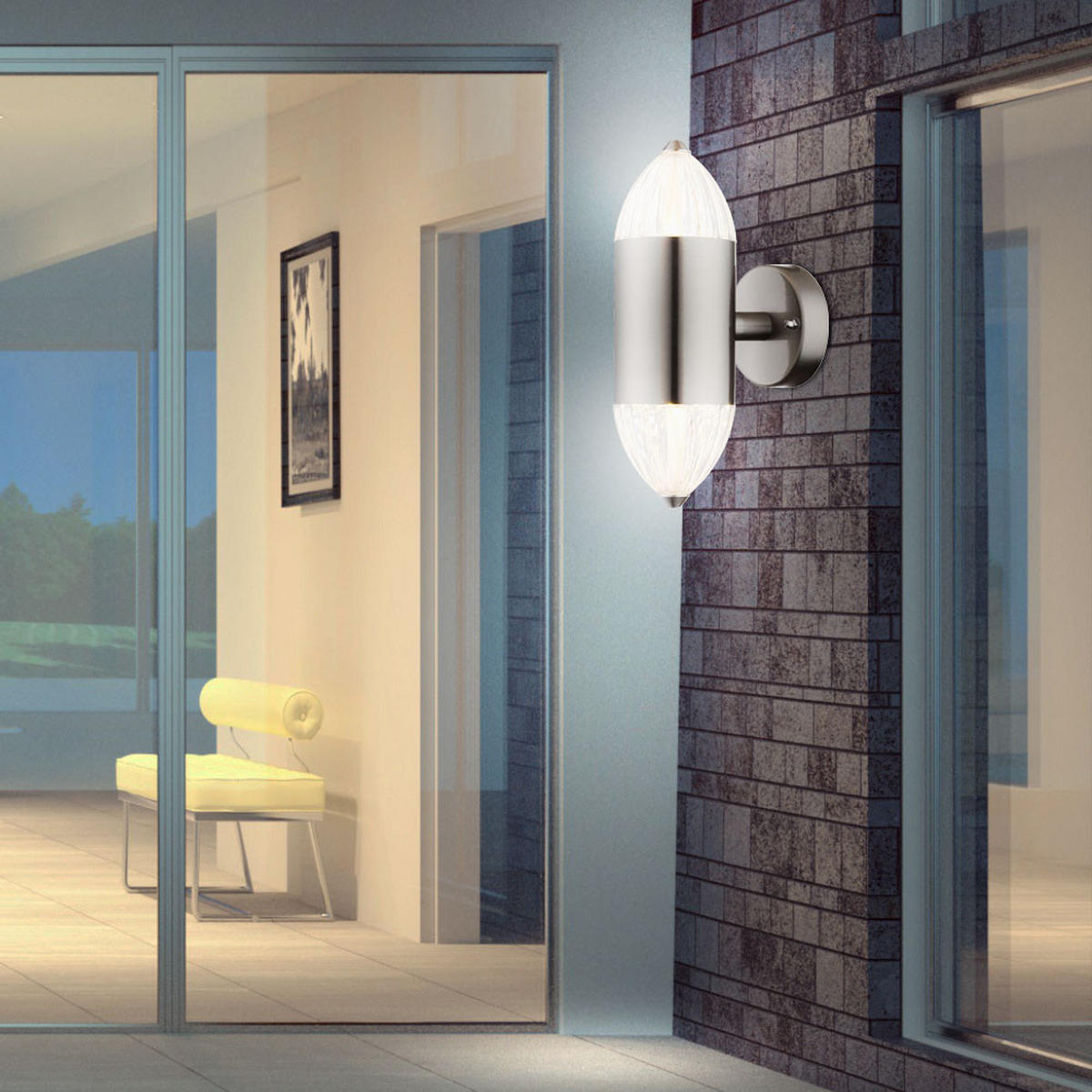 LED AUSSEN-WANDLEUCHTE CHARLENE Silber - Silberfarben, Metall (8/21/13.3cm) - Globo Lighting