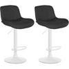 BARHOCKER 2er Set Samt Schwarz - Schwarz/Weiß, Textil/Metall (50/85/50cm) - CLP