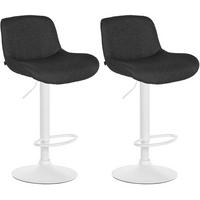 BARHOCKER 2er Set Samt Schwarz - Schwarz/Weiß, Textil/Metall (50/85/50cm) - CLP