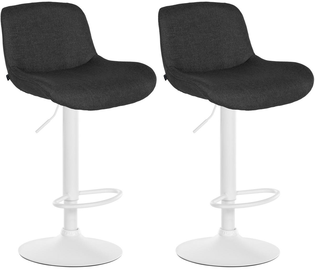 BARHOCKER 2er Set Samt Schwarz - Schwarz/Weiß, Textil/Metall (50/85/50cm) - CLP