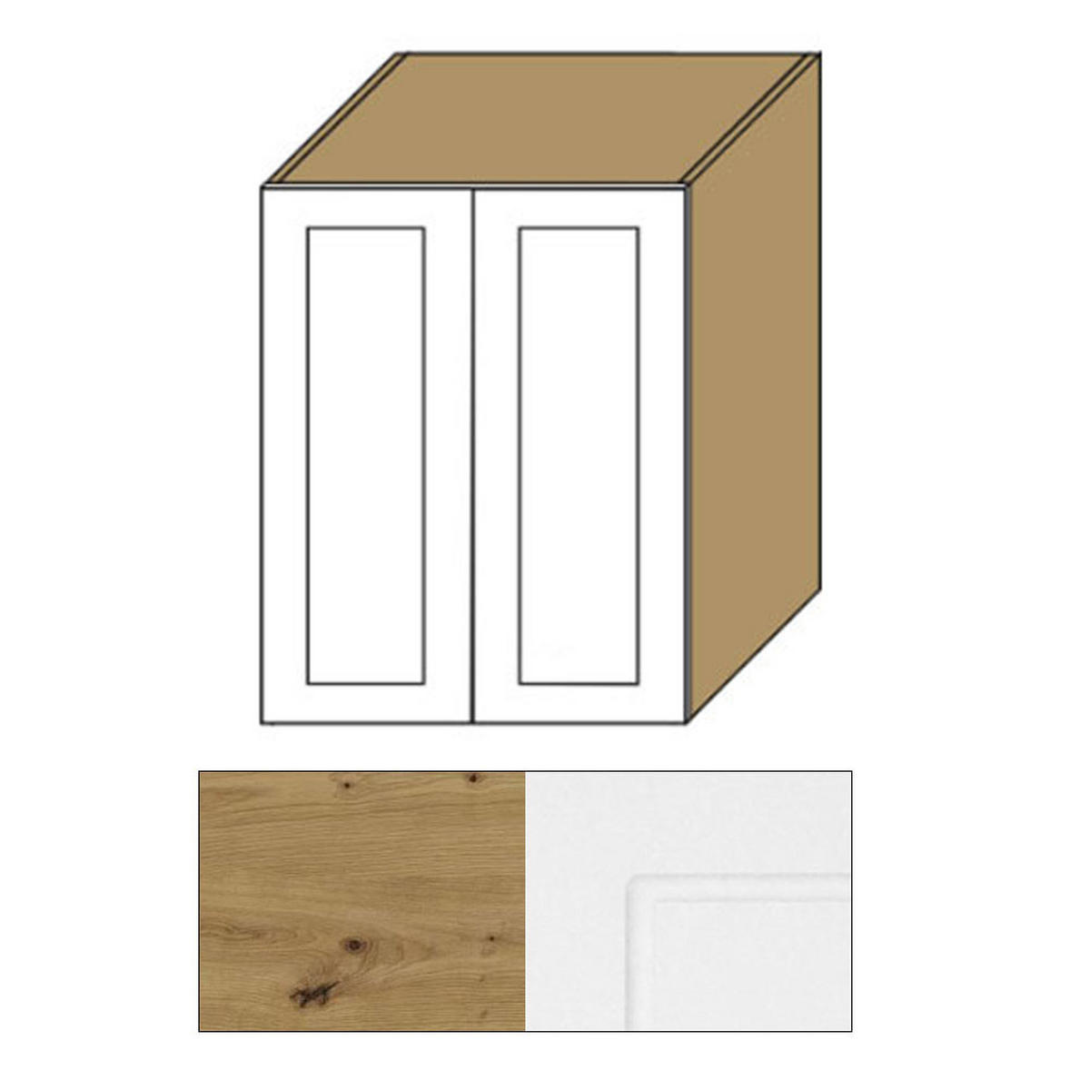 HÄNGESCHRANK Quantum Eiche Artisan / weiß 60 / 32,5 / 72cm - Eichefarben/Weiß, Holz/Holzwerkstoff (60/72/32.5cm) - Feldmann-Wohnen