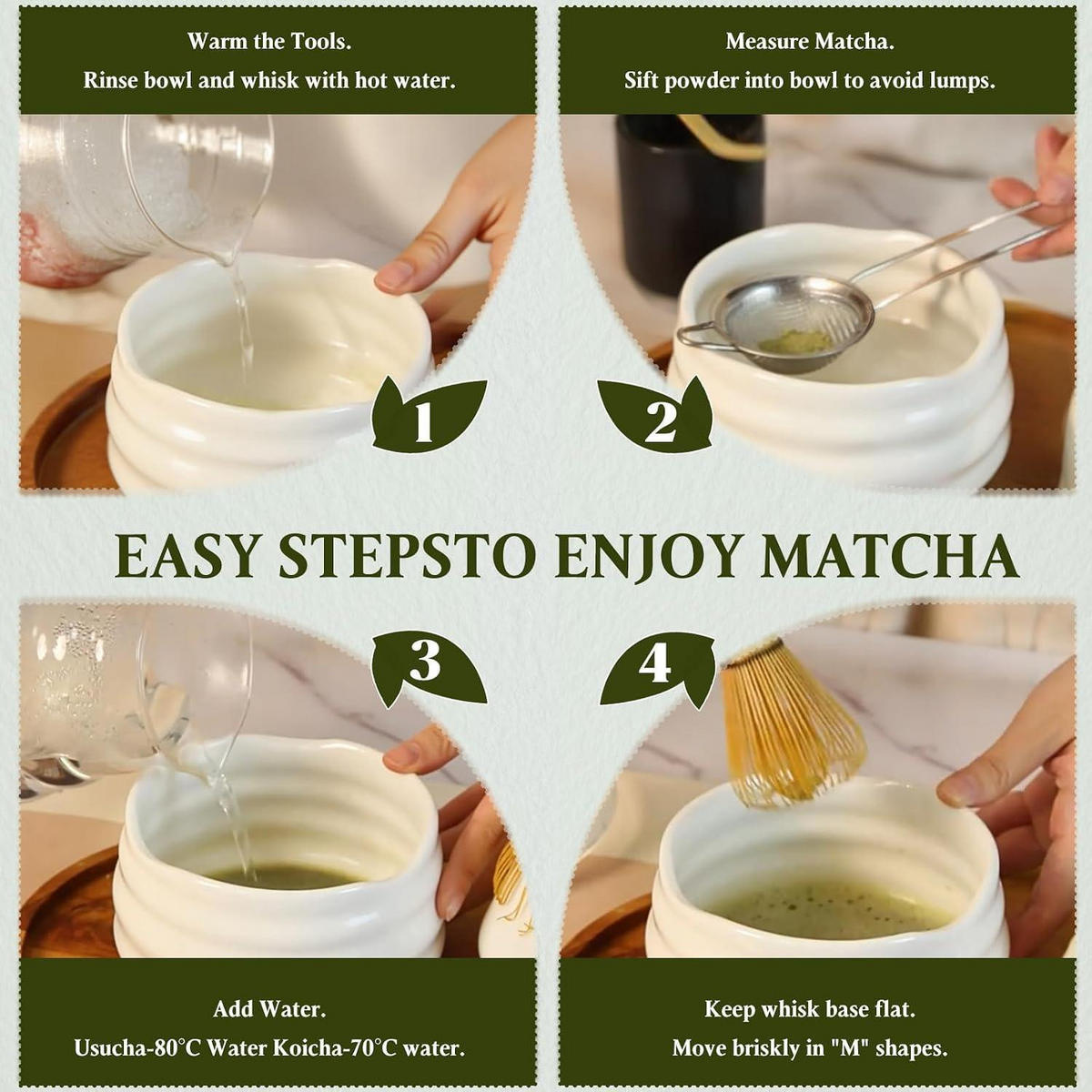 MATCHA Set 5-teiliges Set - Weiß, Keramik (12.7/7.4/12.7cm)