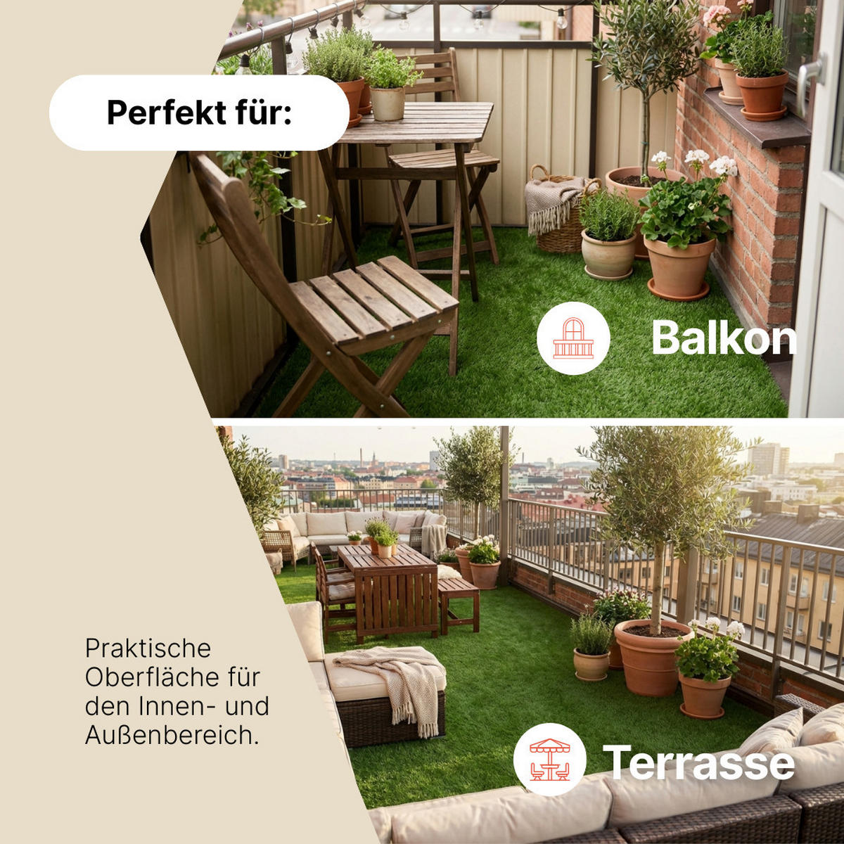 KUNSTRASEN Natural 30 mm – Rasenteppich, UV-beständig, für Garten & Terrasse 250/550 cm - Grün, Textil (250/550cm) - Tapiso