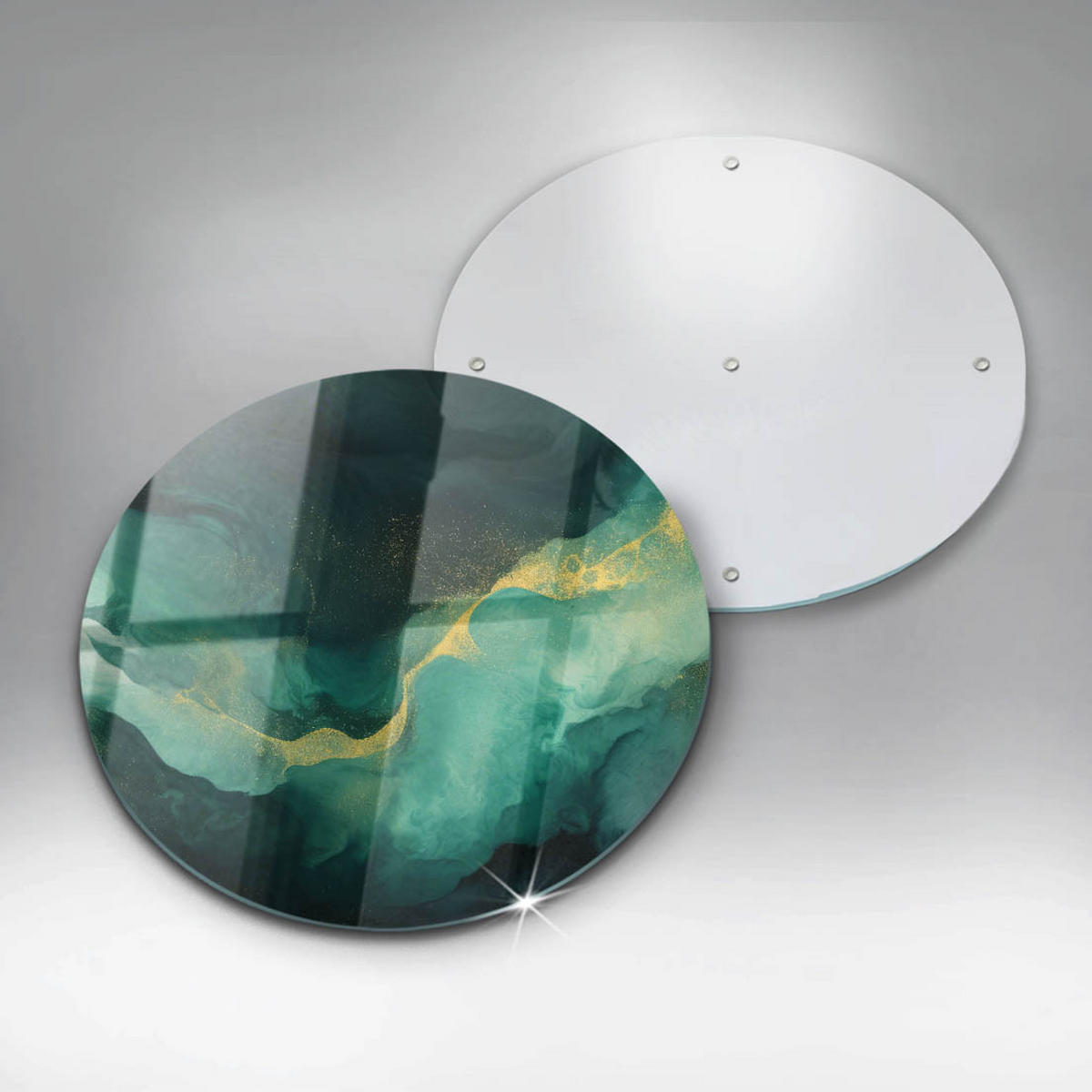 GLASPLATTE Ø 30 cm Flaschengrün - Dunkelgrün, Glas (30/30cm) - Wallfluent