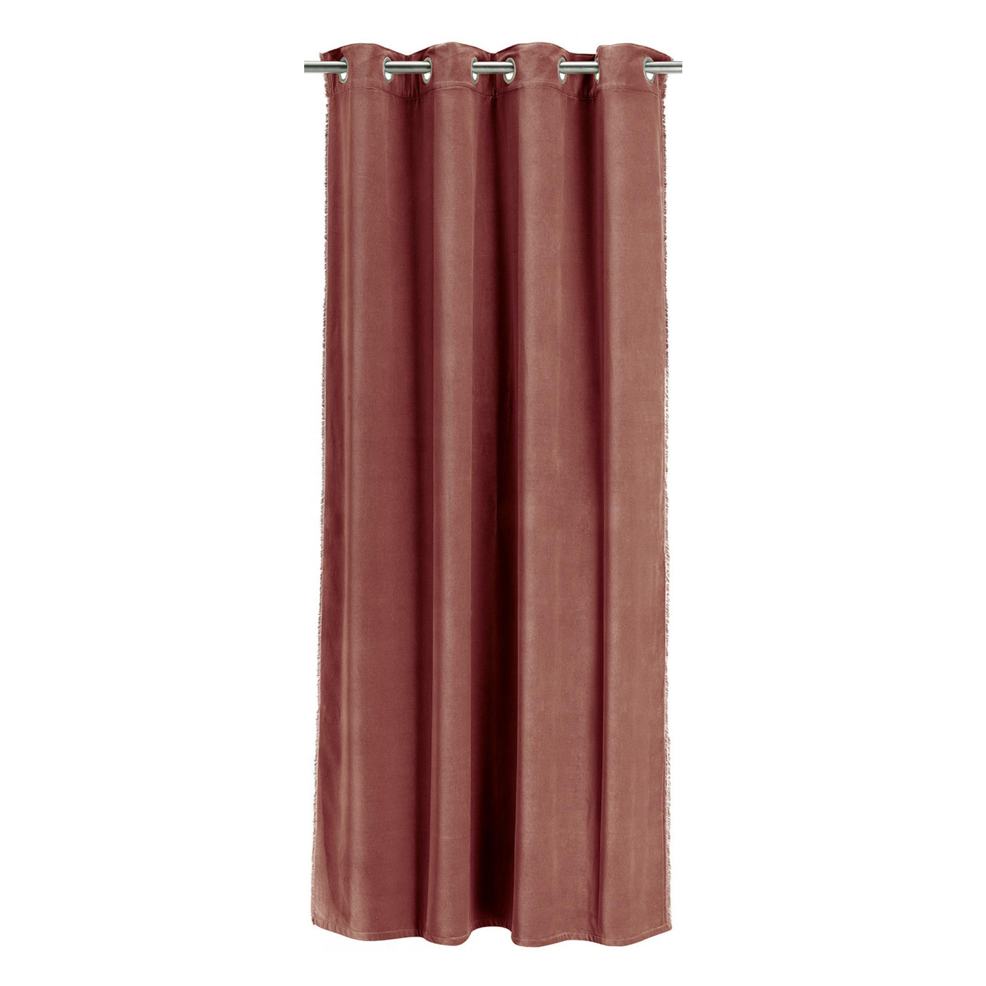 UNIFARBENER VORHANG Fara kaffee 135 x 280 cm - Dunkelbraun, Textil (135/280cm) - Vivaraise