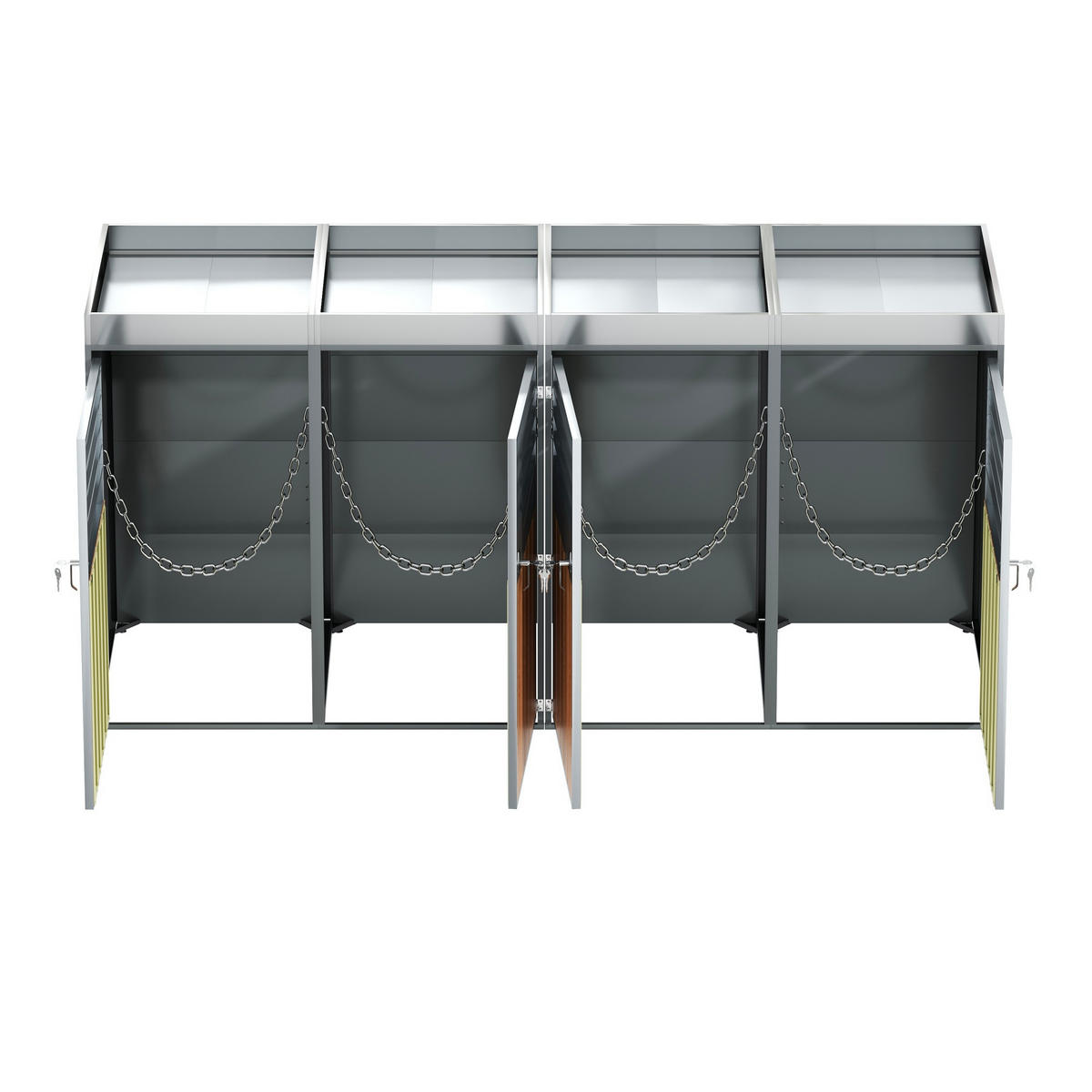 MÜLLTONNENBOX Pflanzfläche Holzmaserung Grau - Grau, Metall (132/124.5/80cm) - ComfortXL