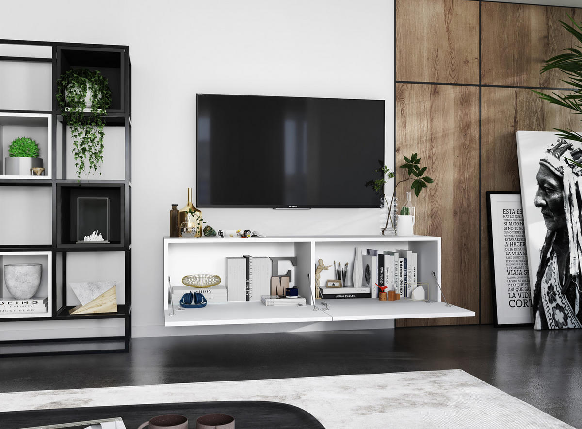TV-SCHRANK Enjoy Weiß matt 120 cm - Weiß, Holzwerkstoff (120/30/35cm) - Meble Lindner
