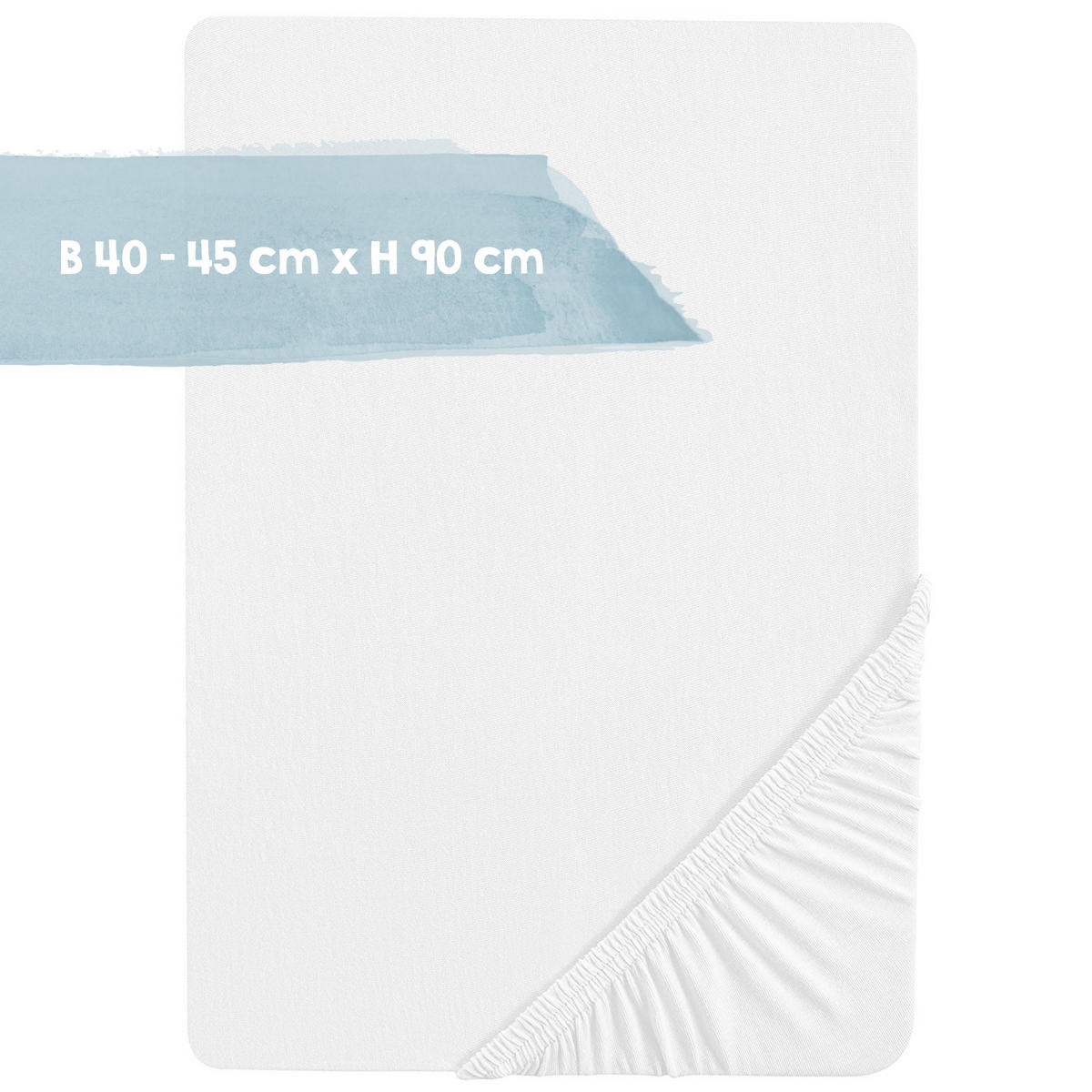 SPANNBETTLAKEN 45 x 90 cm & 40 x 90 cm - Weiß, Textil (45/90cm) - Roba