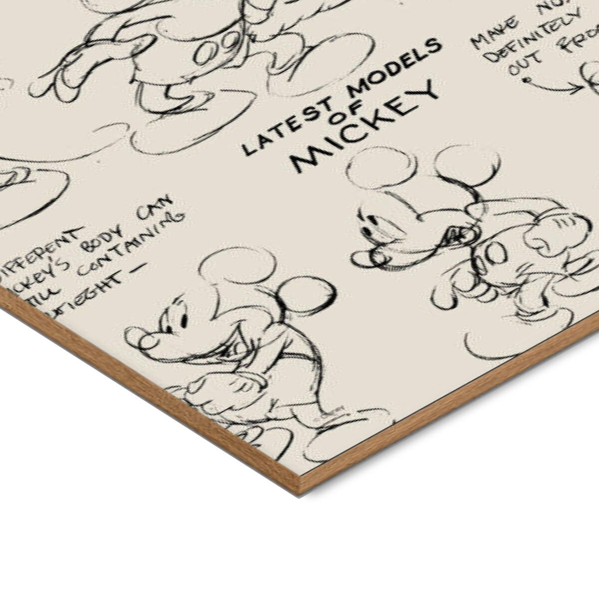POSTER mit Rahmen Disney - Disney - Mickey Mouse Latest Models of Mickey - Eichefarben/Beige, Holz/Papier (50/70cm) - Poster&Frame