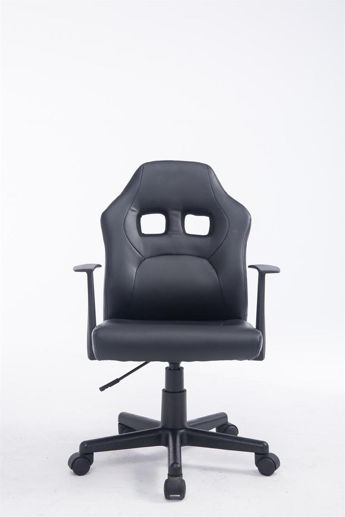 BÜROSTUHL Funny, Kunstleder Schwarz/Schwarz - Schwarz, Kunststoff/Textil (56/93/59cm) - TPFLiving