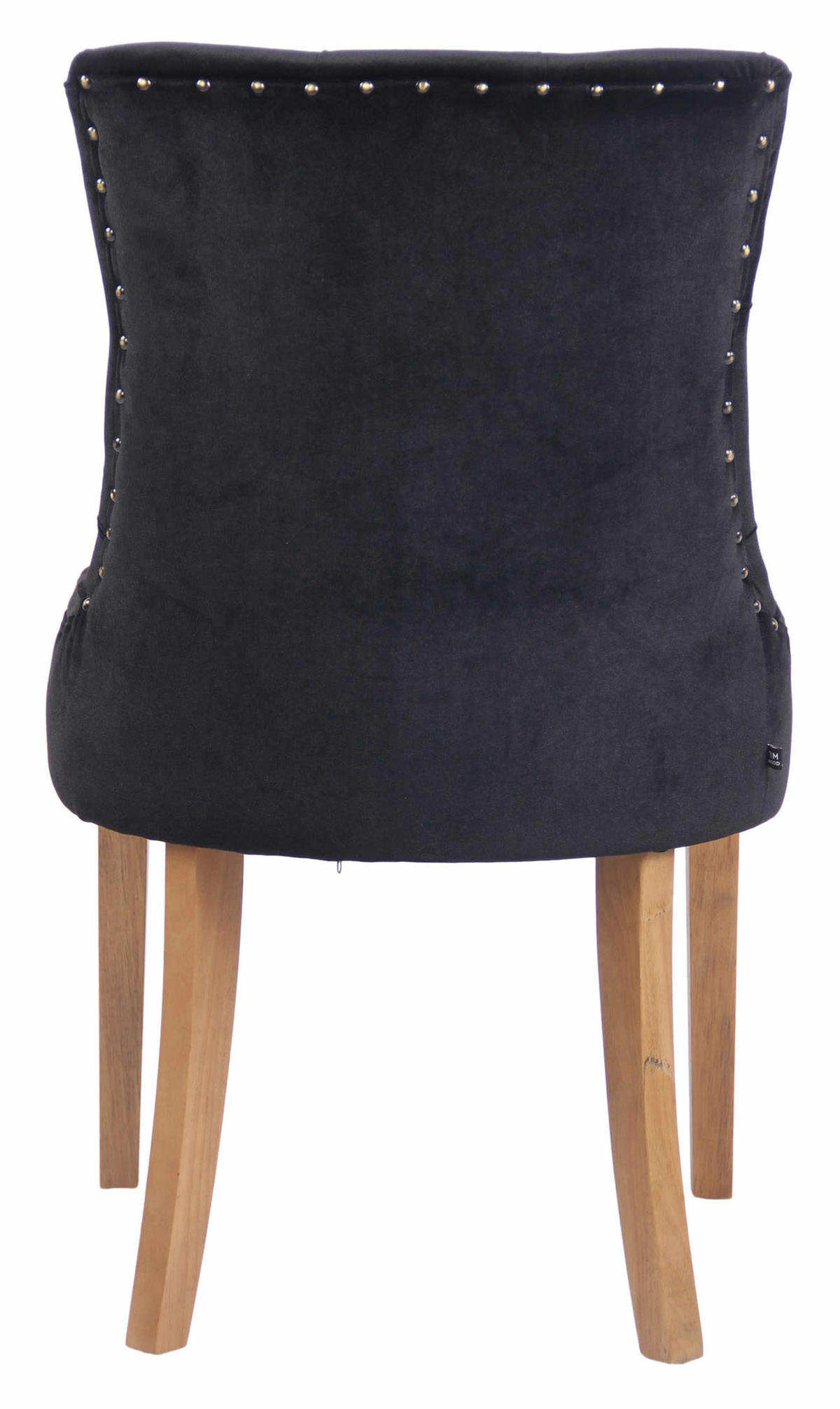 WOHNZIMMERSTUHL 4er Set Samt schwarz - Schwarz/Naturfarben, Holz/Textil (55/92/58cm) - CLP