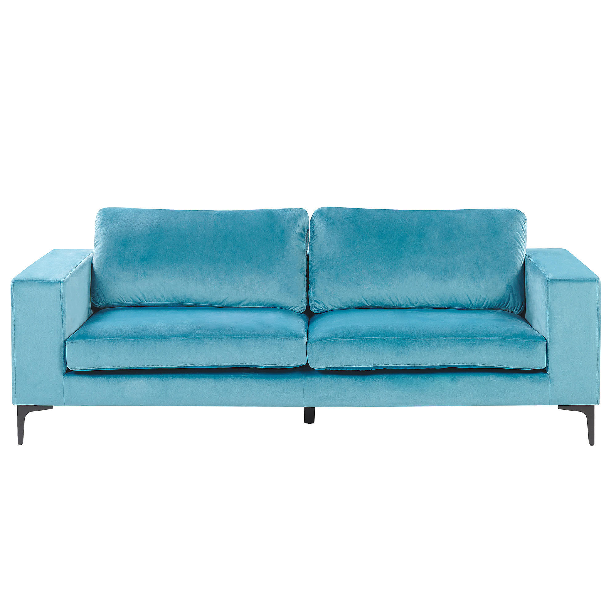 3-SITZER-SOFA Samtstoff Hellblau Vadstena - Hellblau, Textil (215/82/87cm) - Beliani