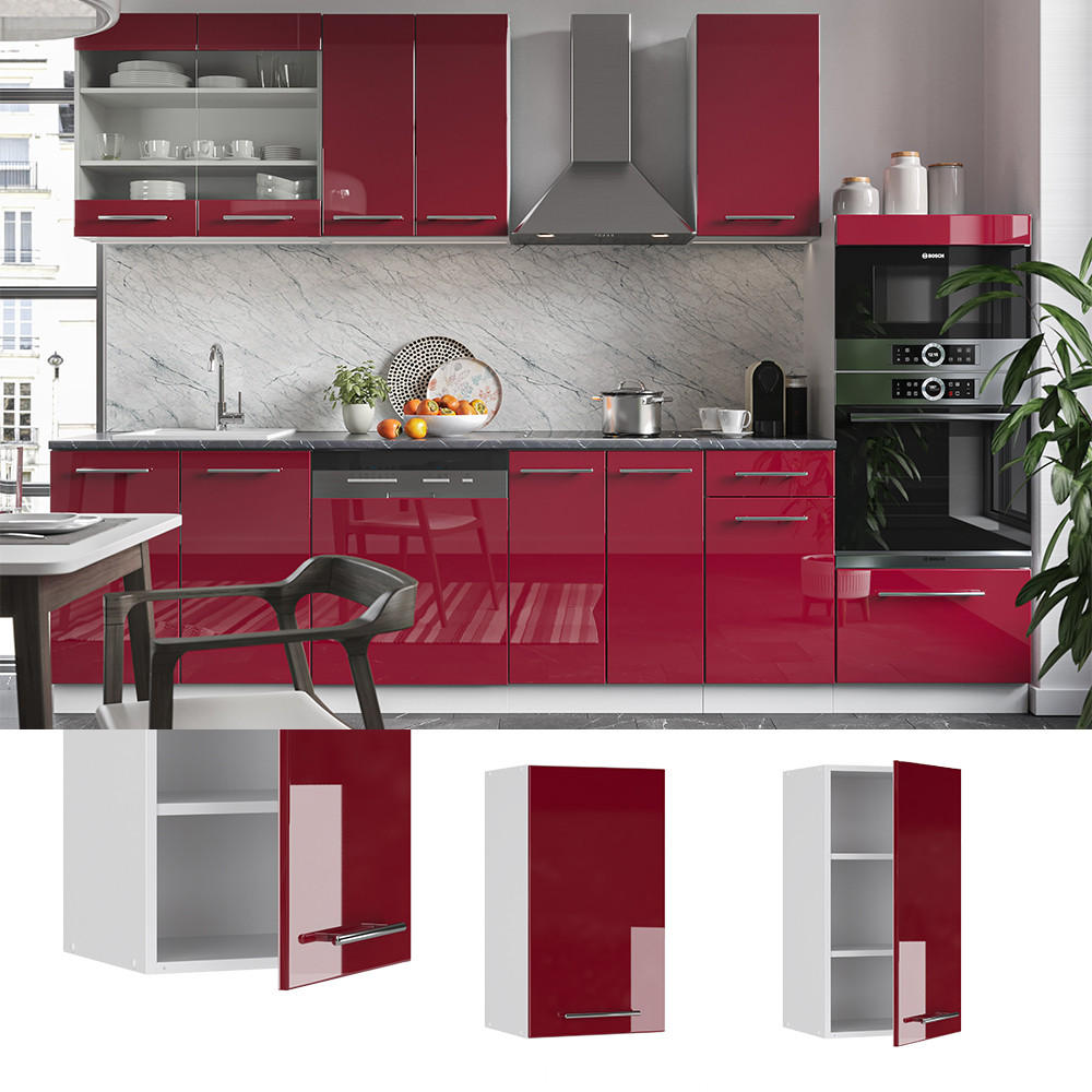 HÄNGESCHRANK Fame-Line Bordeaux Hochglanz 40 cm - Bordeaux/Weiß, Holzwerkstoff (40/72/34.1cm) - Vicco