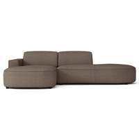 ECKSOFA Sallmo L-Form, 3-Sitzer, links 276 cm - Hellbraun/Schwarz, Kunststoff/Textil (276/166cm) - Selsey