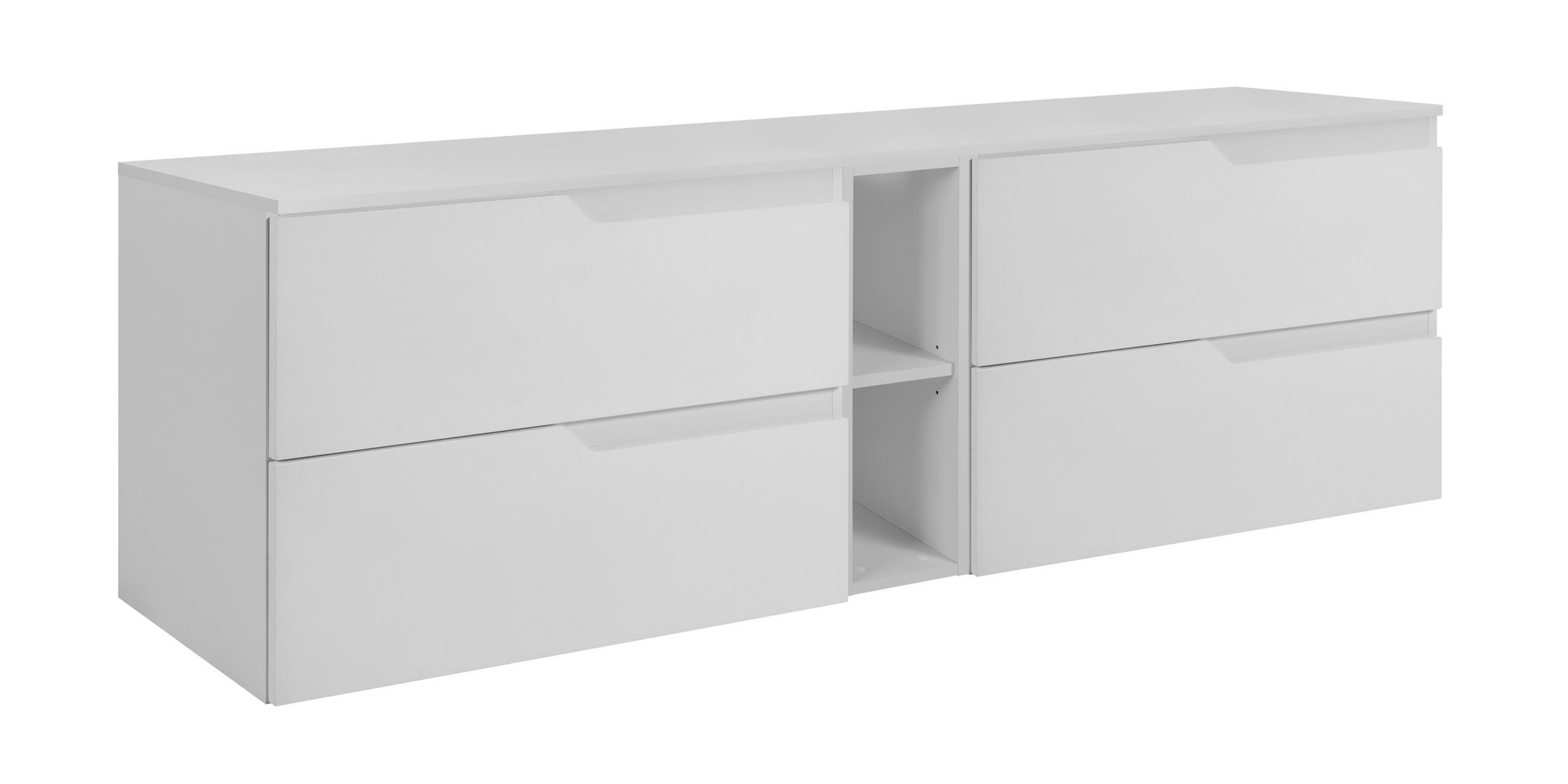 BADEZIMMERSCHRANK: Weiß, 180 (2 x 80 + 20) x 46 x 58 cm - Weiß, Holzwerkstoff (180/58/46cm) - 3XE LIVING