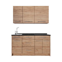 SINGLEKÜCHE Fame-Line, Goldkraft Eiche/Goldkraft Eiche, 150 cm Arbeitsplatte Anthrazit - Honigeiche, Holzwerkstoff (150/81.2/60cm) - Vicco