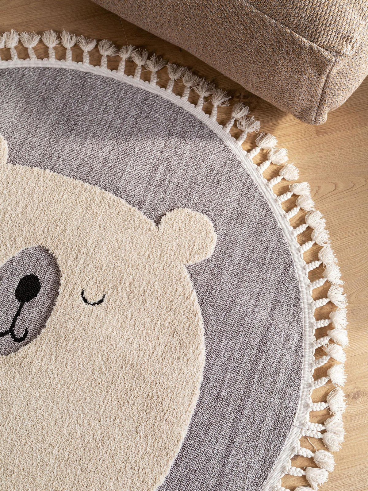 KINDERTEPPICH Momo Grau ø 120 cm rund - Grau, Textil (120/1cm) - KUNSTLOFT