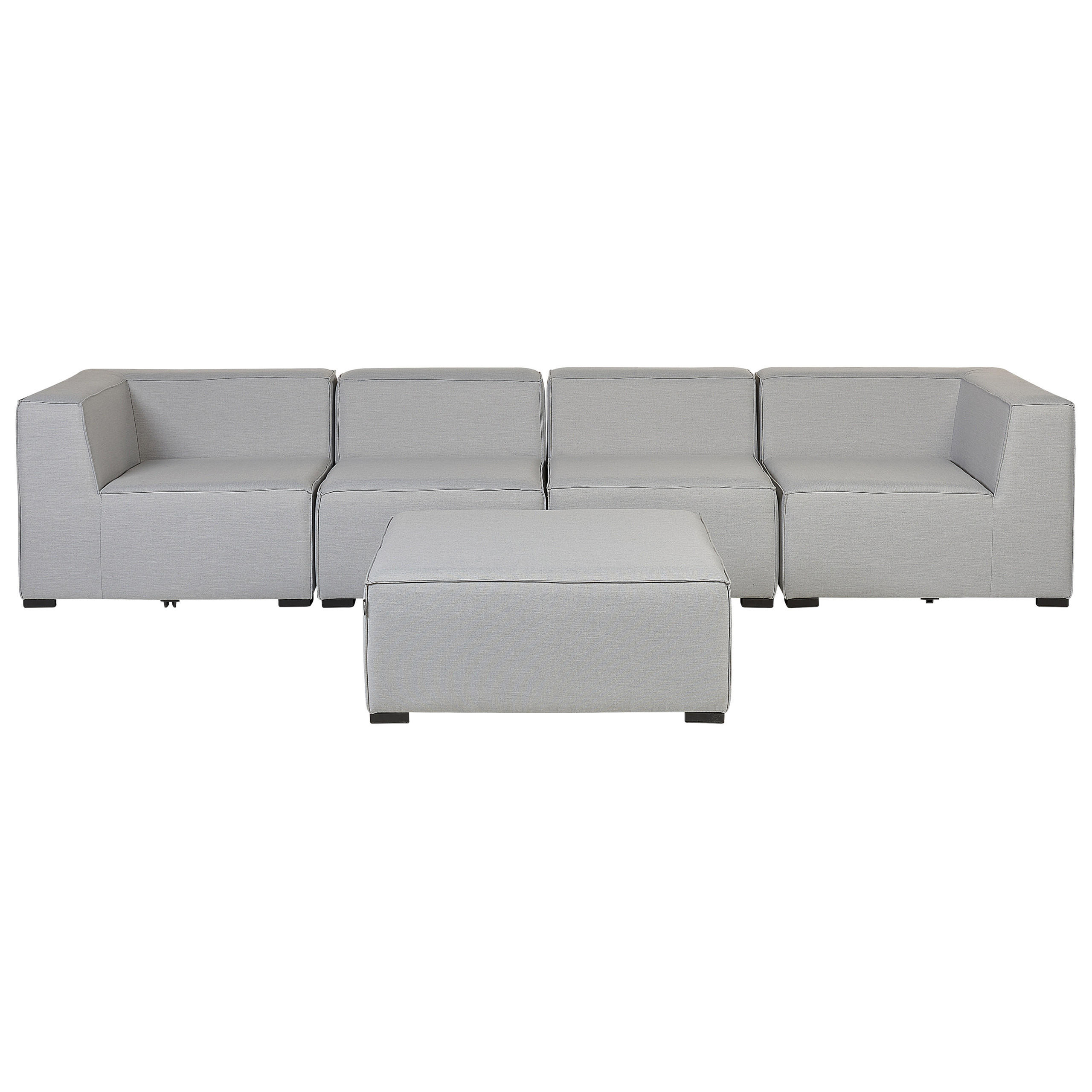 LOUNGE SET 4-Sitzer hellgrau modular Arezzo - Hellgrau, Textil - Beliani