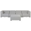LOUNGE SET 4-Sitzer hellgrau modular Arezzo - Hellgrau, Textil - Beliani