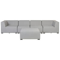 LOUNGE SET 4-Sitzer hellgrau modular Arezzo - Hellgrau, Textil - Beliani