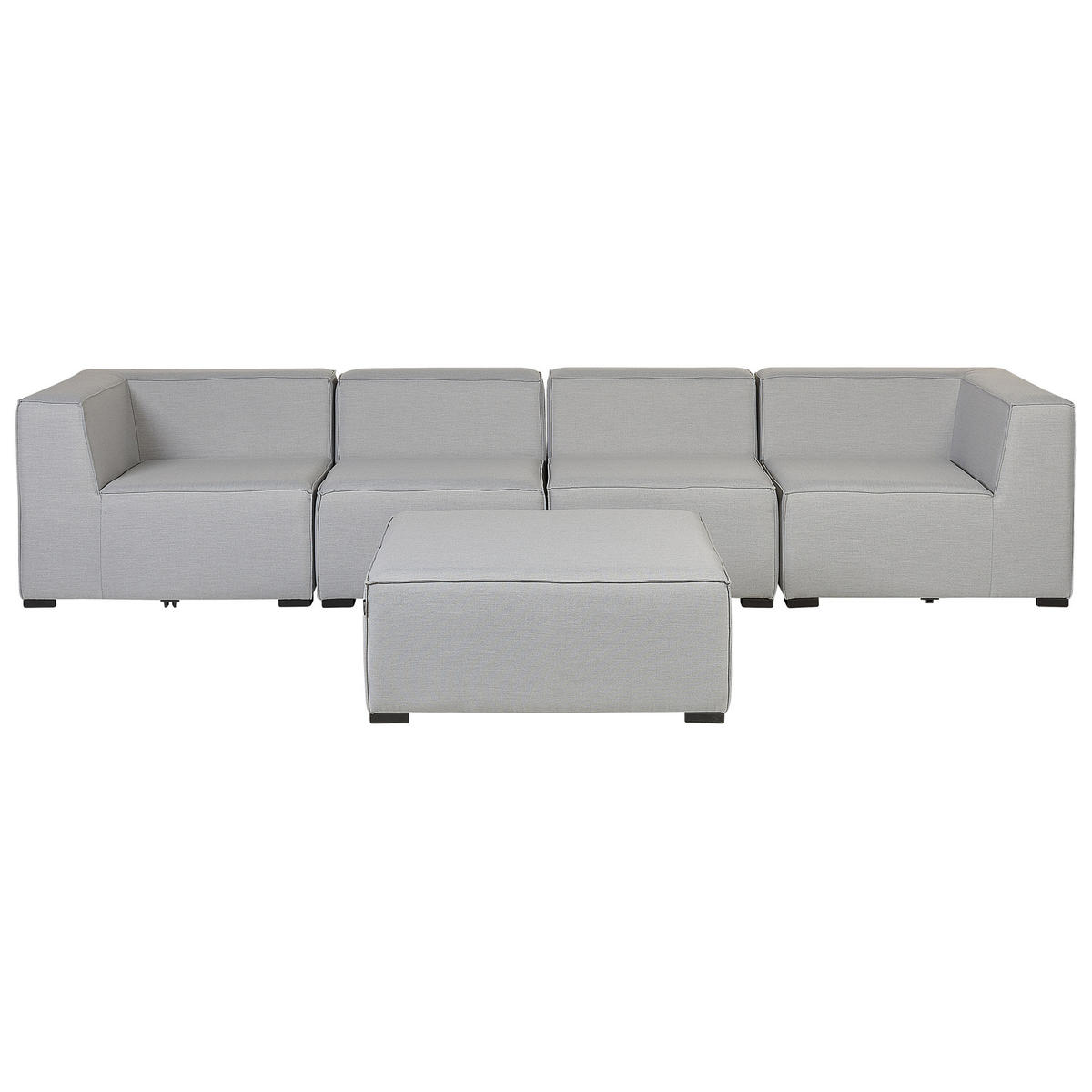 LOUNGE SET 4-Sitzer hellgrau modular Arezzo - Hellgrau, Textil - Beliani