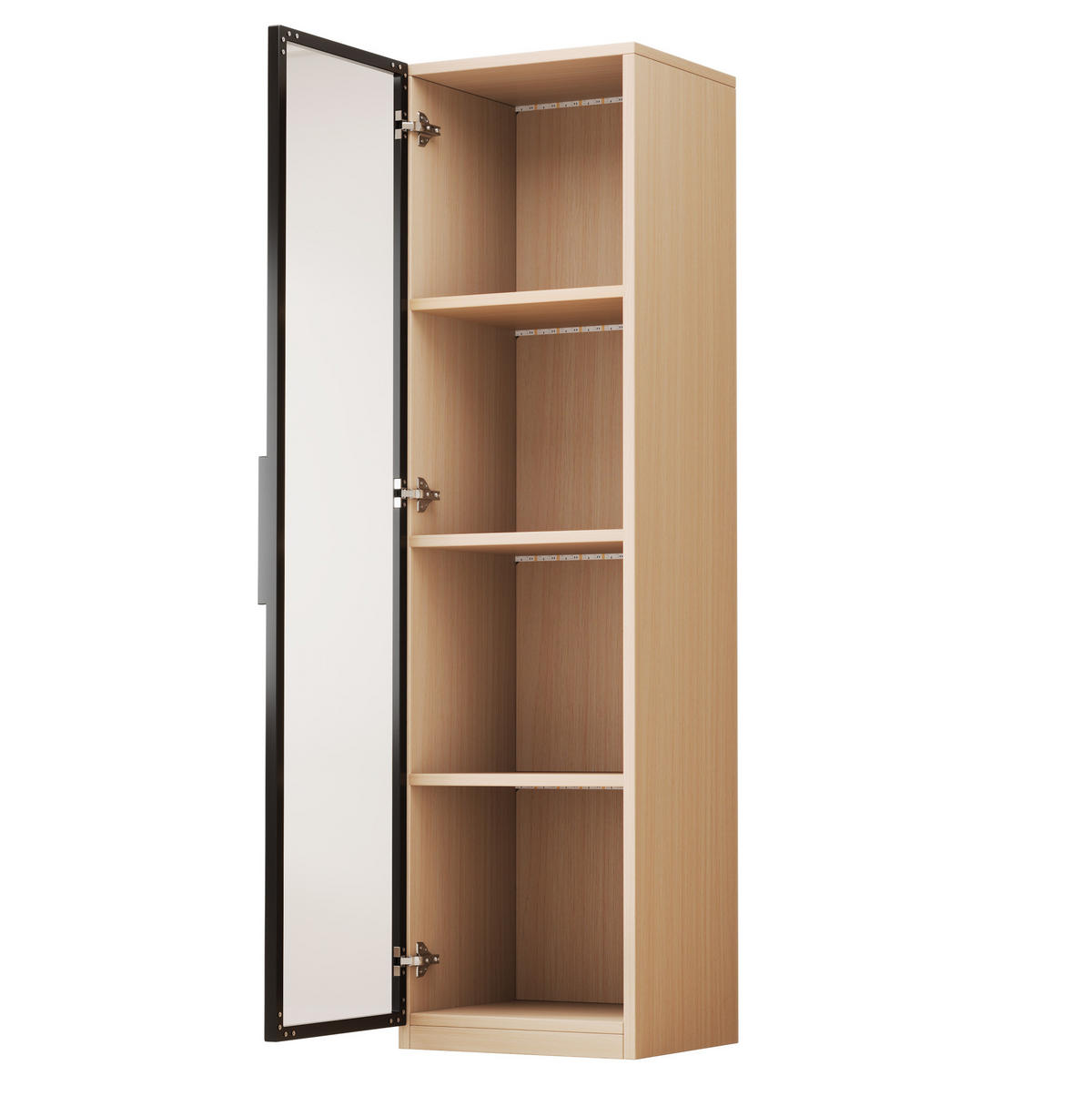 VITRINE 40/40/165 cm aus MDF mit LED-Beleuchtung und Sanftschluss-Scharnieren Eichefarben - Eichefarben, Holzwerkstoff (40/165/40cm) - Modenvie