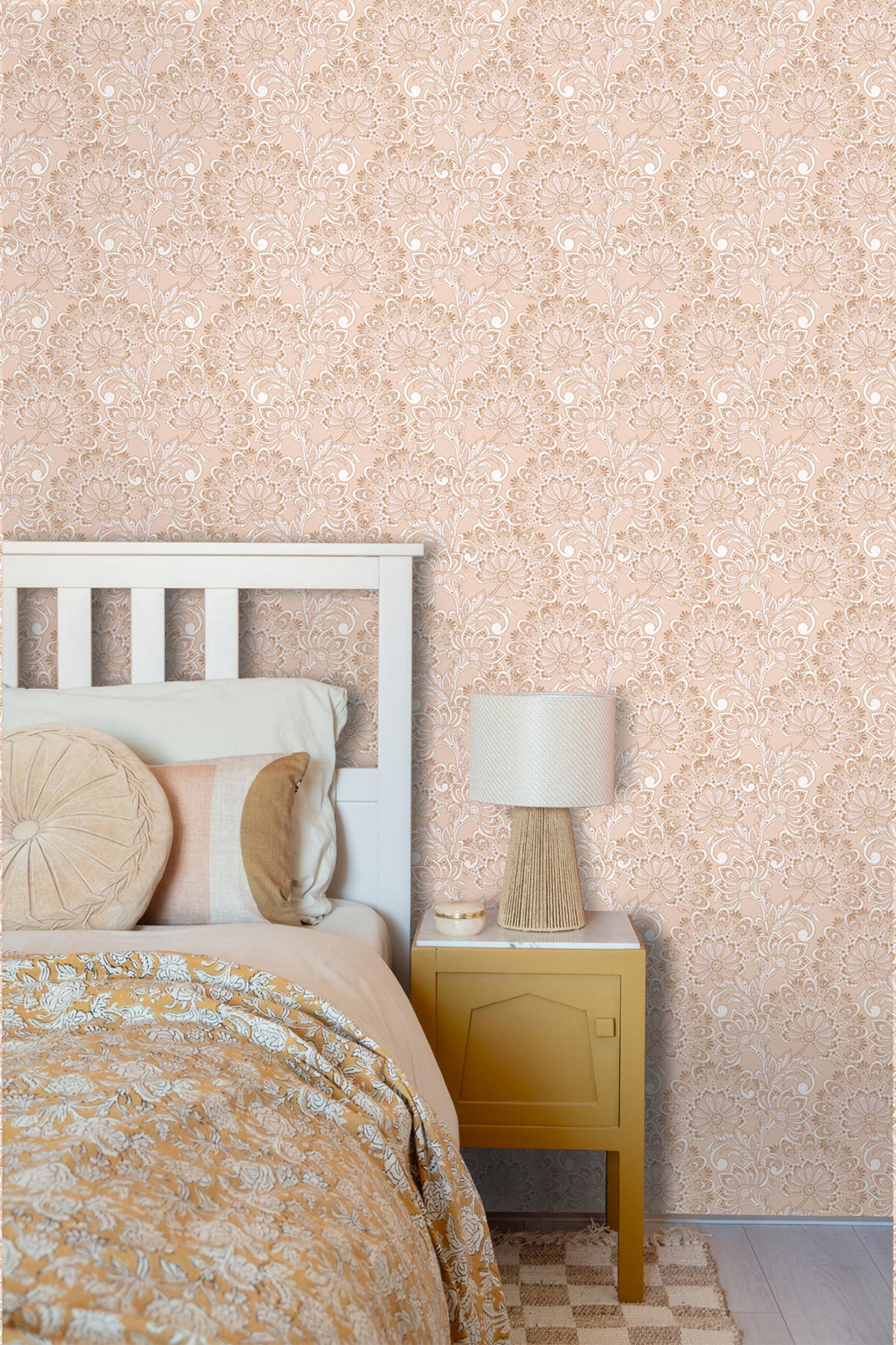 TAPETE Blumenmuster 50 x 900 cm - Beige, Papier (50/900cm) - ESTAhome