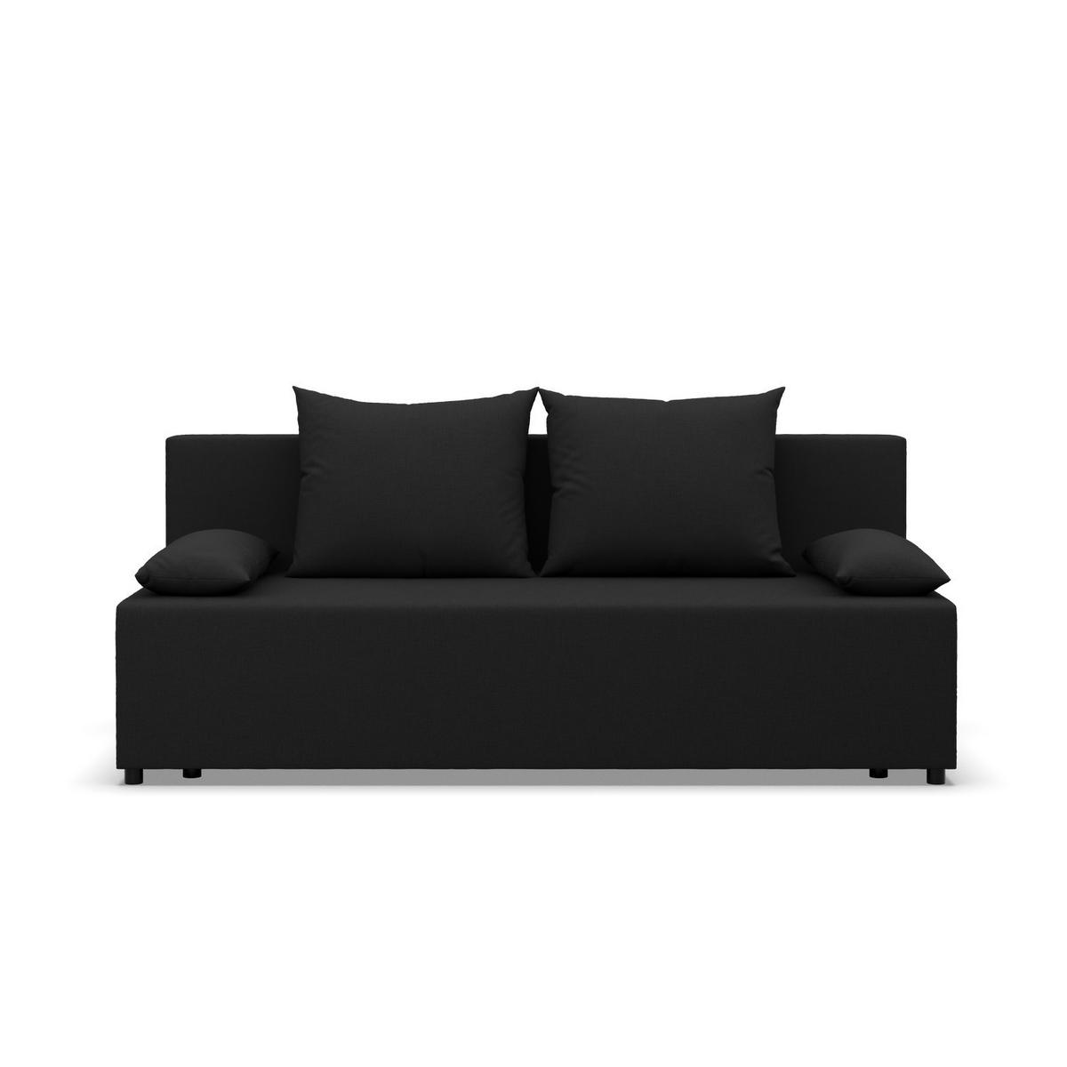 SOFA 3-SITZER MIT SCHLAFFUNKTION FERMO Schwarz - Schwarz, Textil (92/95/191cm) - Mebligo