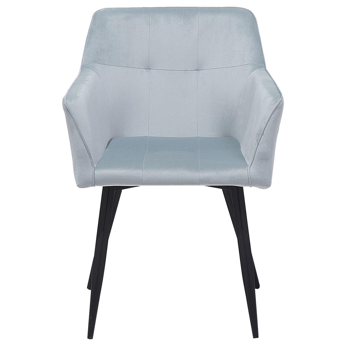 ESSZIMMERSTUHL 2er-Set Samtstoff Grau Jasmin - Grau, Textil/Metall (60/91/49cm) - Beliani