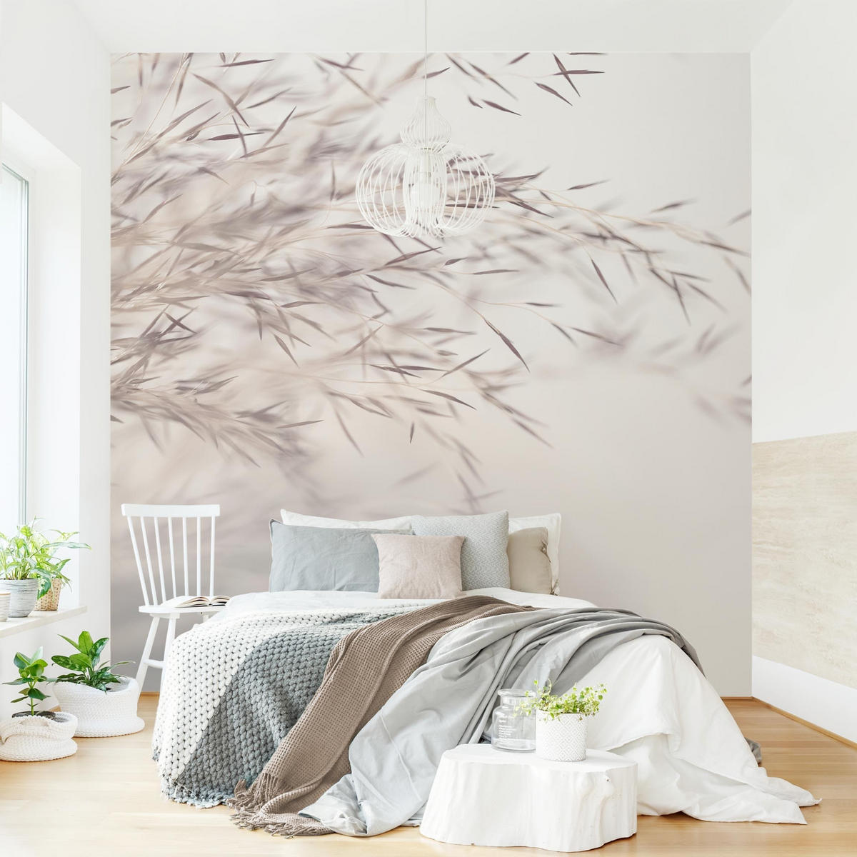 FOTOTAPETE Wiesengras Close Up 240/240 cm - Eichefarben, Papier (240/240cm) - Bilderwelten