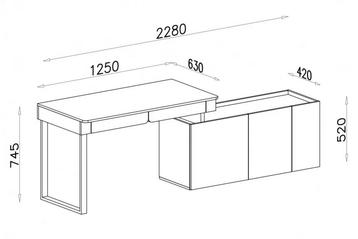 KINDERSCHREIBTISCH LIBU 10 multifunktional in Eukalyptus / Baltic Düne Eiche - Alteiche/Eukalyptusholzfarben, Holzwerkstoff (228/75/140cm) - Deine Möbel 24
