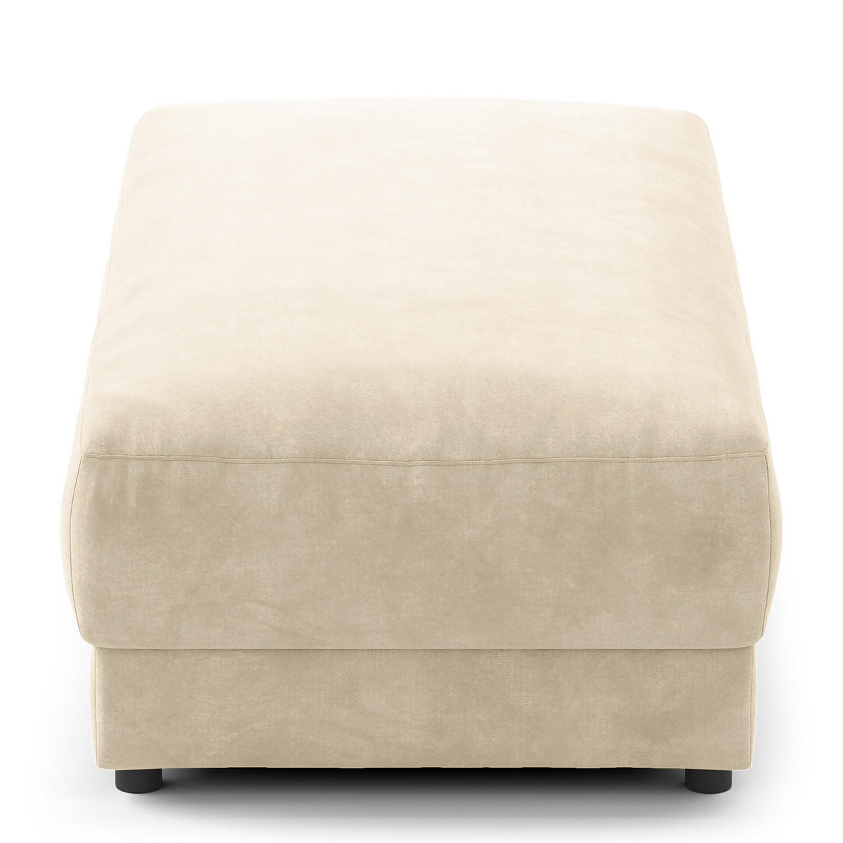 POLSTERHOCKER - rechteckig - Schwarz/Weiß, Kunststoff/Textil (134/45/65cm) - home24