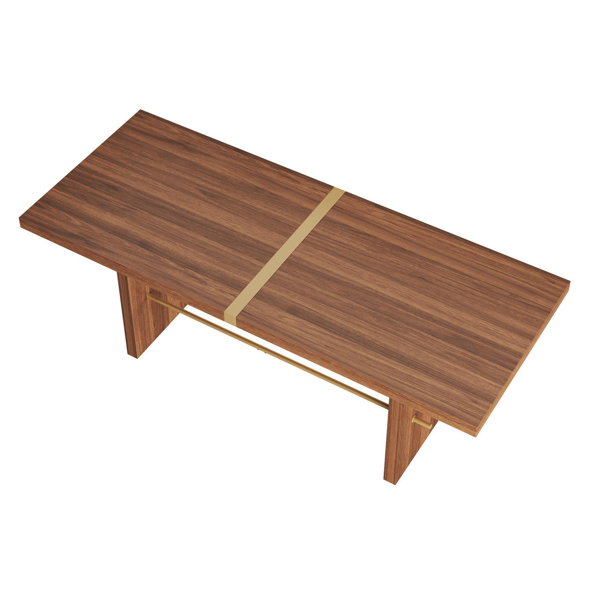 ESSTISCH 180cm Walnuss Gold Modern Design 4cm Tischplatte - Walnussfarben, Holzwerkstoff (75/180/75cm) - FLIEKS
