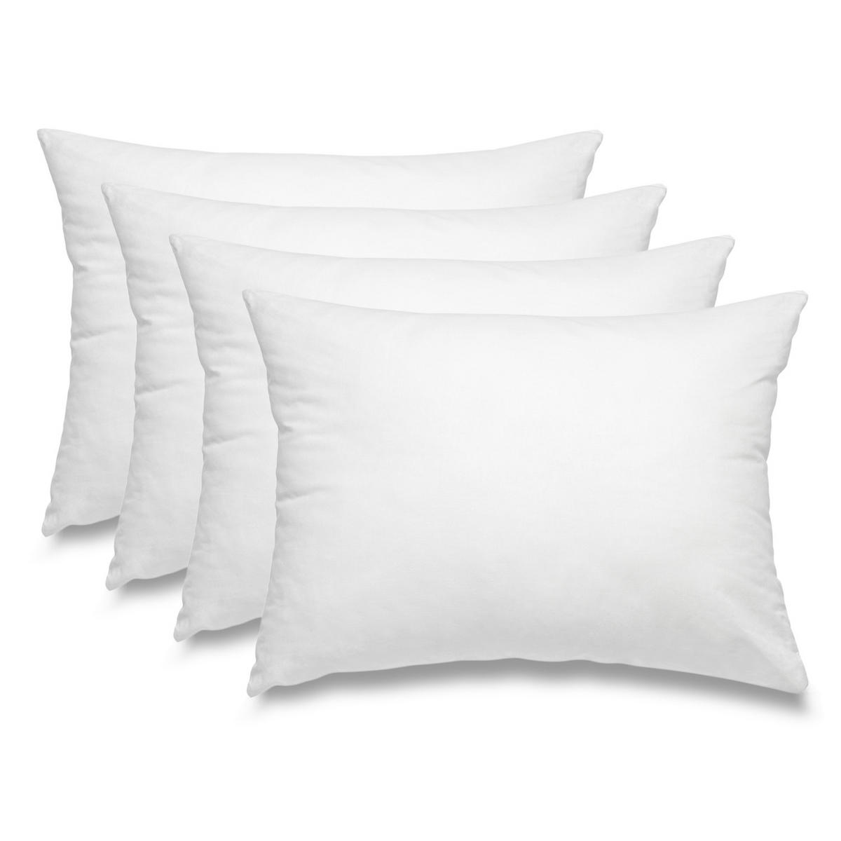 FEDERKISSEN 4er Set 100% Federn 30/50 cm Bezug aus 100% Baumwolle - Weiß, Textil (50/30cm) - wometo