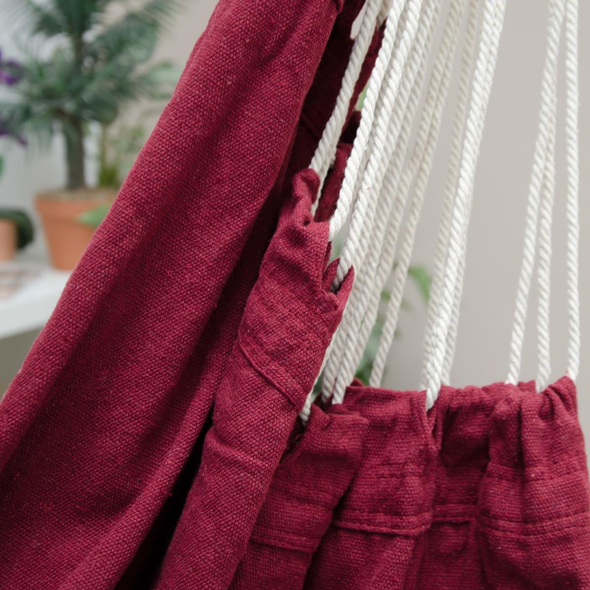 XXL HÄNGESESSEL 185/130 cm Belastbar bis 150 kg Bordeaux - Rot, Textil (130/155/185cm) - Amanka