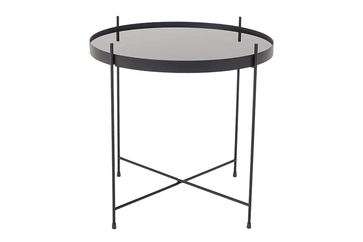 COUCHTISCH ELEGANCE rund Schwarz 38cm - Schwarz/Braun, Glas/Metall (38/38/43cm) - riess-ambiente