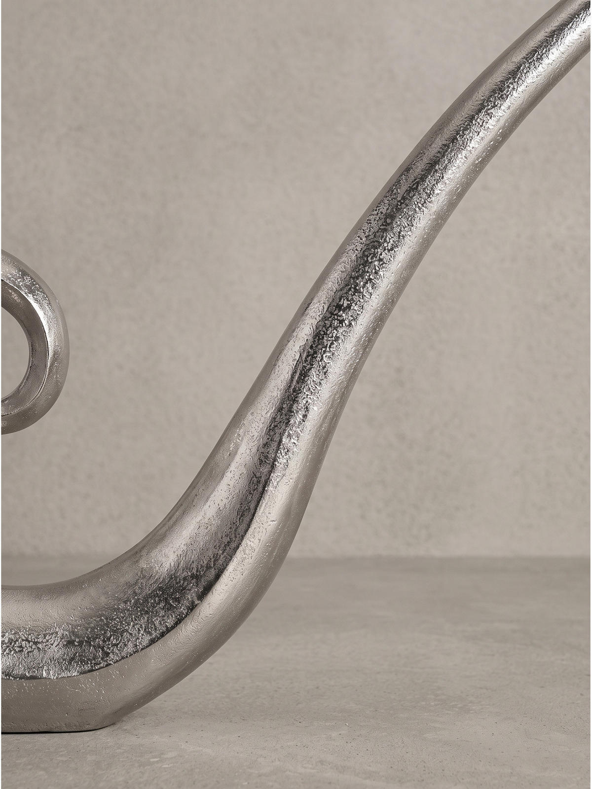 BODENVASE BAVENO, Aluminium, handgefertigt, Silber, 48 x 10 x 100 cm - Silberfarben, Metall (100cm) - KADIMA DESIGN